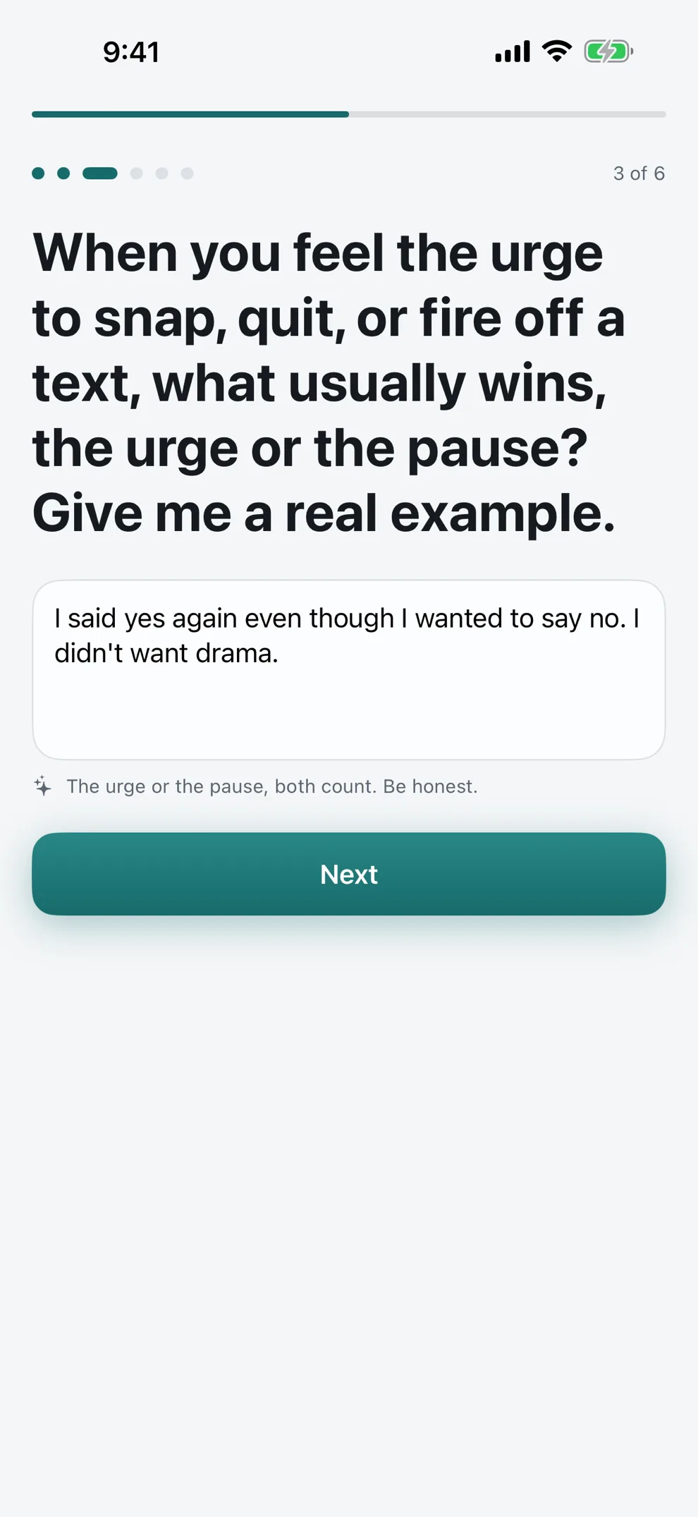 Assessment question answered in the user's own words